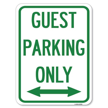 Signmission Guest Parking W/ Bidirectional Arrow Heavy-Gauge Alum Rust Proof Parking, 18" x 24", A-1824-23930 A-1824-23930